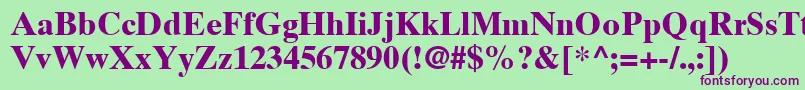 TimesTenLtBold Font – Purple Fonts on Green Background