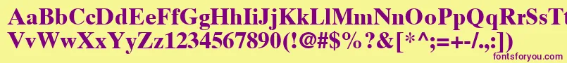 TimesTenLtBold Font – Purple Fonts on Yellow Background
