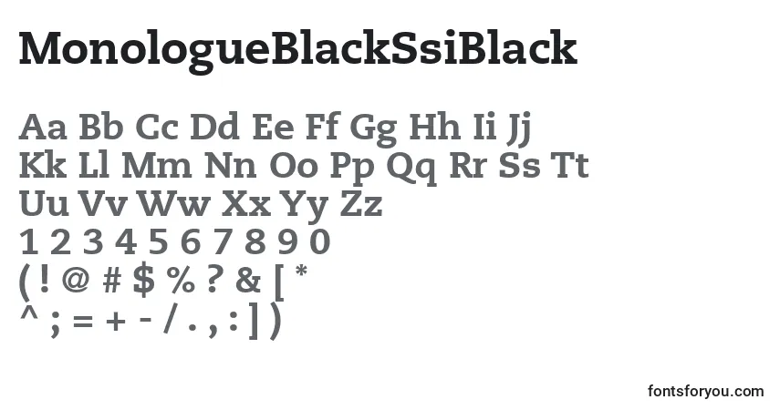 Schriftart MonologueBlackSsiBlack – Alphabet, Zahlen, spezielle Symbole