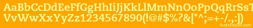 Шрифт MonologueBlackSsiBlack – жёлтые шрифты на оранжевом фоне