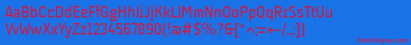 AudimatRegular Font – Red Fonts on Blue Background