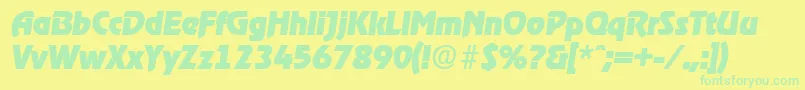 RagtimeExtraboldita Font – Green Fonts on Yellow Background