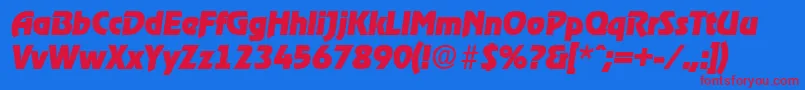 RagtimeExtraboldita Font – Red Fonts on Blue Background