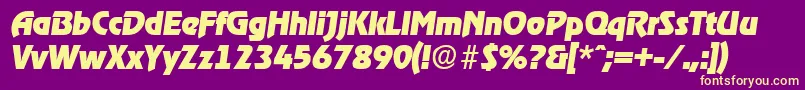 RagtimeExtraboldita Font – Yellow Fonts on Purple Background