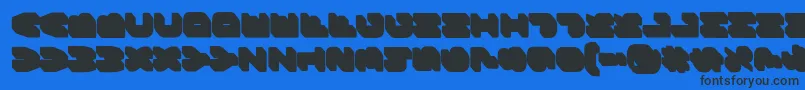 フォントBungeelayersrotatedShade – 黒い文字の青い背景