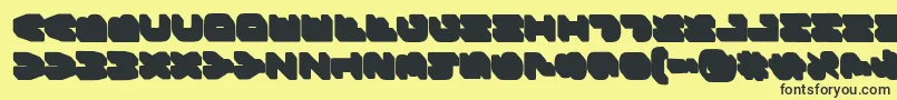 BungeelayersrotatedShade Font – Black Fonts on Yellow Background