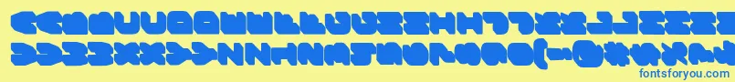 BungeelayersrotatedShade Font – Blue Fonts on Yellow Background