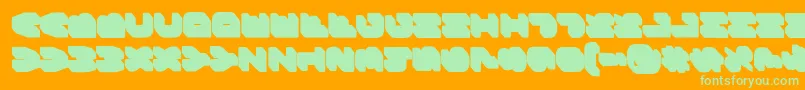 BungeelayersrotatedShade Font – Green Fonts on Orange Background