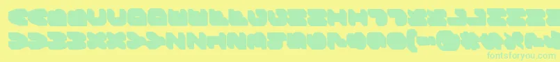 BungeelayersrotatedShade Font – Green Fonts on Yellow Background