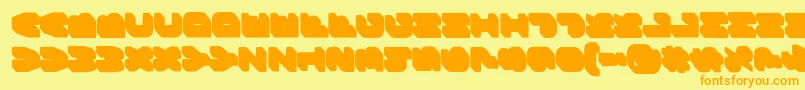 BungeelayersrotatedShade Font – Orange Fonts on Yellow Background