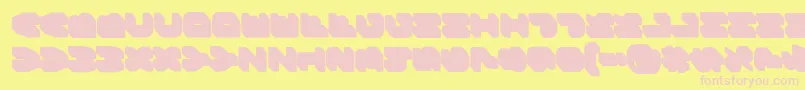 BungeelayersrotatedShade-Schriftart – Rosa Schriften auf gelbem Hintergrund
