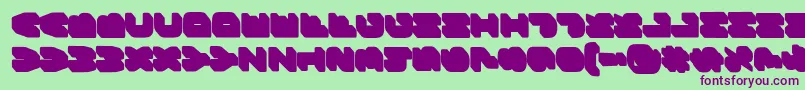 BungeelayersrotatedShade Font – Purple Fonts on Green Background