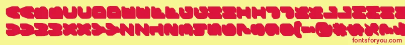 BungeelayersrotatedShade Font – Red Fonts on Yellow Background