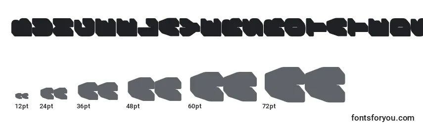 Размеры шрифта BungeelayersrotatedShade