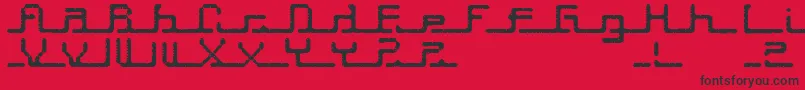 Transcript ffy-fontti – mustat fontit punaisella taustalla