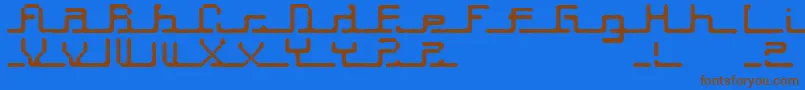 Transcript ffy Font – Brown Fonts on Blue Background