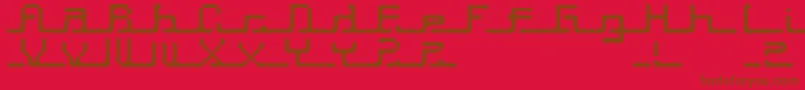 フォントTranscript ffy – 赤い背景に茶色の文字