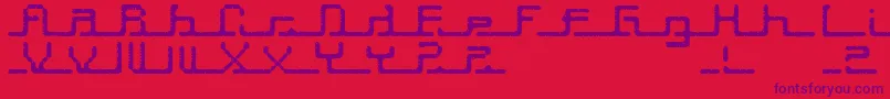 Transcript ffy-Schriftart – Violette Schriften auf rotem Hintergrund