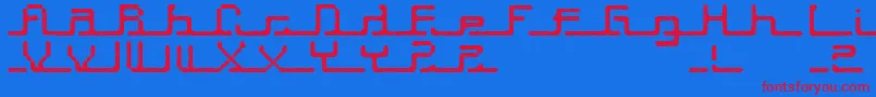 Transcript ffy Font – Red Fonts on Blue Background