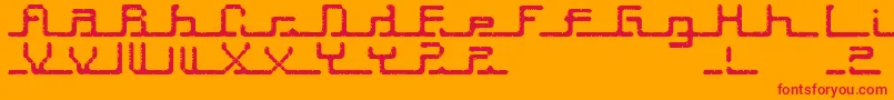 Czcionka Transcript ffy – czerwone czcionki na pomarańczowym tle