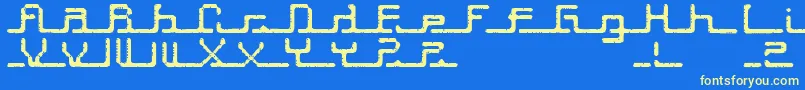 Transcript ffy-fontti – keltaiset fontit sinisellä taustalla