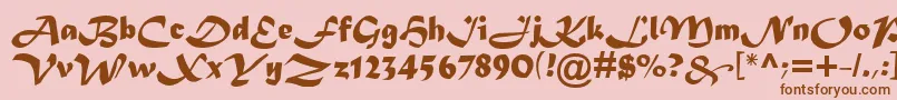 MaturaMtScriptCapitals Font – Brown Fonts on Pink Background