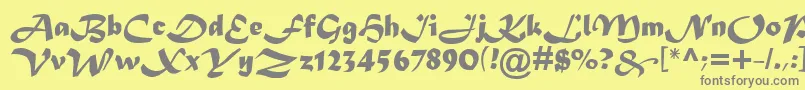 Шрифт MaturaMtScriptCapitals – серые шрифты на жёлтом фоне