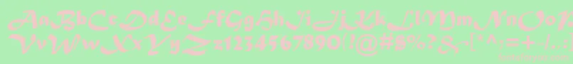 MaturaMtScriptCapitals Font – Pink Fonts on Green Background