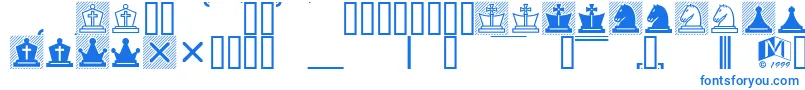 Шрифт ChessLucena – синие шрифты на белом фоне