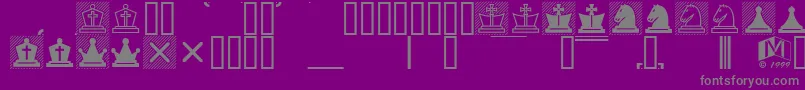 ChessLucena-Schriftart – Graue Schriften auf violettem Hintergrund