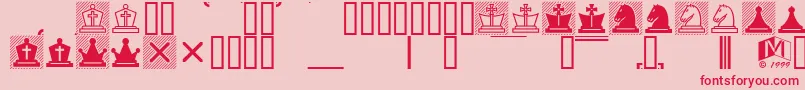 ChessLucena Font – Red Fonts on Pink Background