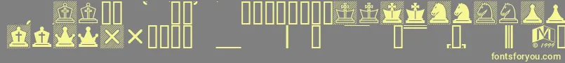 ChessLucena-Schriftart – Gelbe Schriften auf grauem Hintergrund