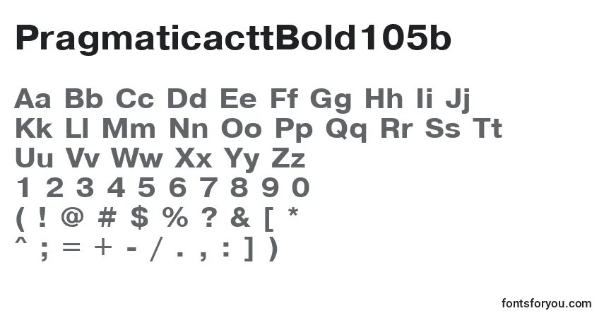 Шрифт PragmaticacttBold105b – алфавит, цифры, специальные символы