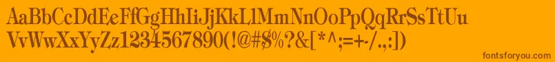 Fonte TiffanyBoldCn – fontes marrons em um fundo laranja
