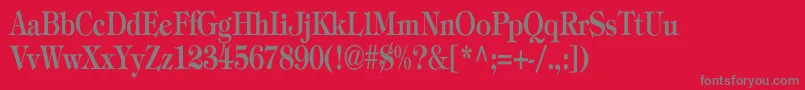フォントTiffanyBoldCn – 赤い背景に灰色の文字