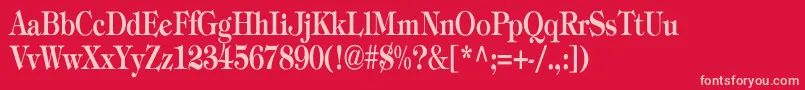 フォントTiffanyBoldCn – 赤い背景にピンクのフォント