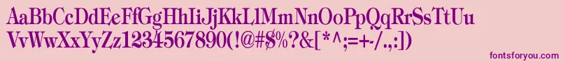 Fonte TiffanyBoldCn – fontes roxas em um fundo rosa