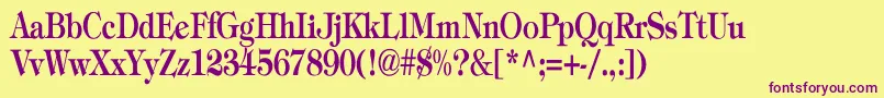 TiffanyBoldCn Font – Purple Fonts on Yellow Background