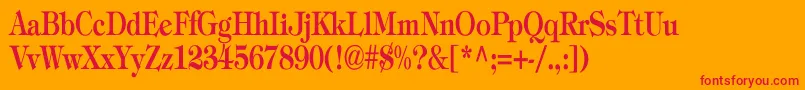 TiffanyBoldCn Font – Red Fonts on Orange Background