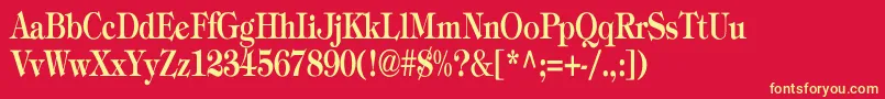 TiffanyBoldCn Font – Yellow Fonts on Red Background