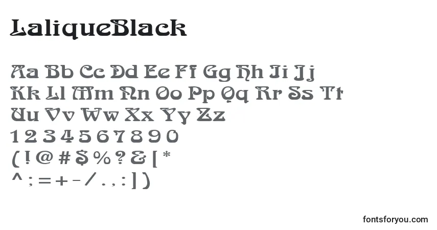 Czcionka LaliqueBlack – alfabet, cyfry, specjalne znaki