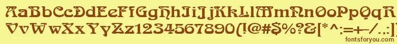 LaliqueBlack Font – Brown Fonts on Yellow Background