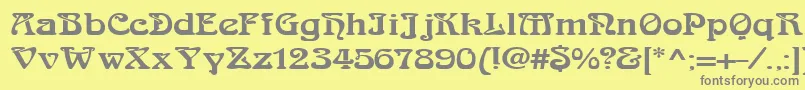 フォントLaliqueBlack – 黄色の背景に灰色の文字