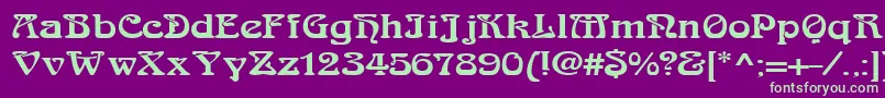 LaliqueBlack Font – Green Fonts on Purple Background