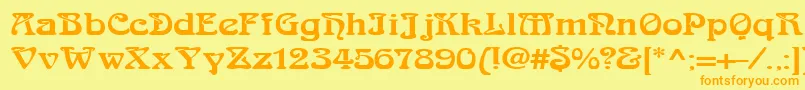 LaliqueBlack Font – Orange Fonts on Yellow Background