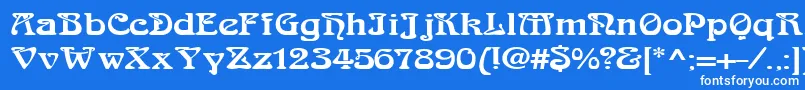 フォントLaliqueBlack – 青い背景に白い文字