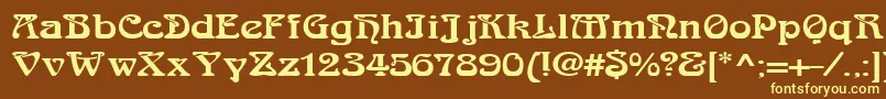 LaliqueBlack Font – Yellow Fonts on Brown Background