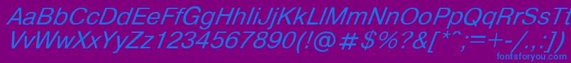 Helvdli Font – Blue Fonts on Purple Background