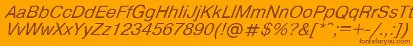 Helvdli Font – Brown Fonts on Orange Background