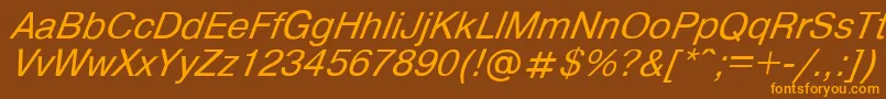 Helvdli Font – Orange Fonts on Brown Background